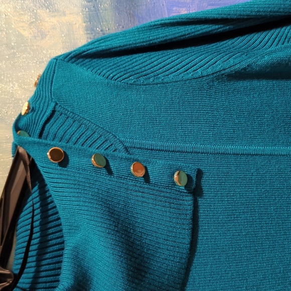 Vintage Vicky Tiel Retro tiel button split collar  sweater Dress.  Sz XL - Picture 2 of 11